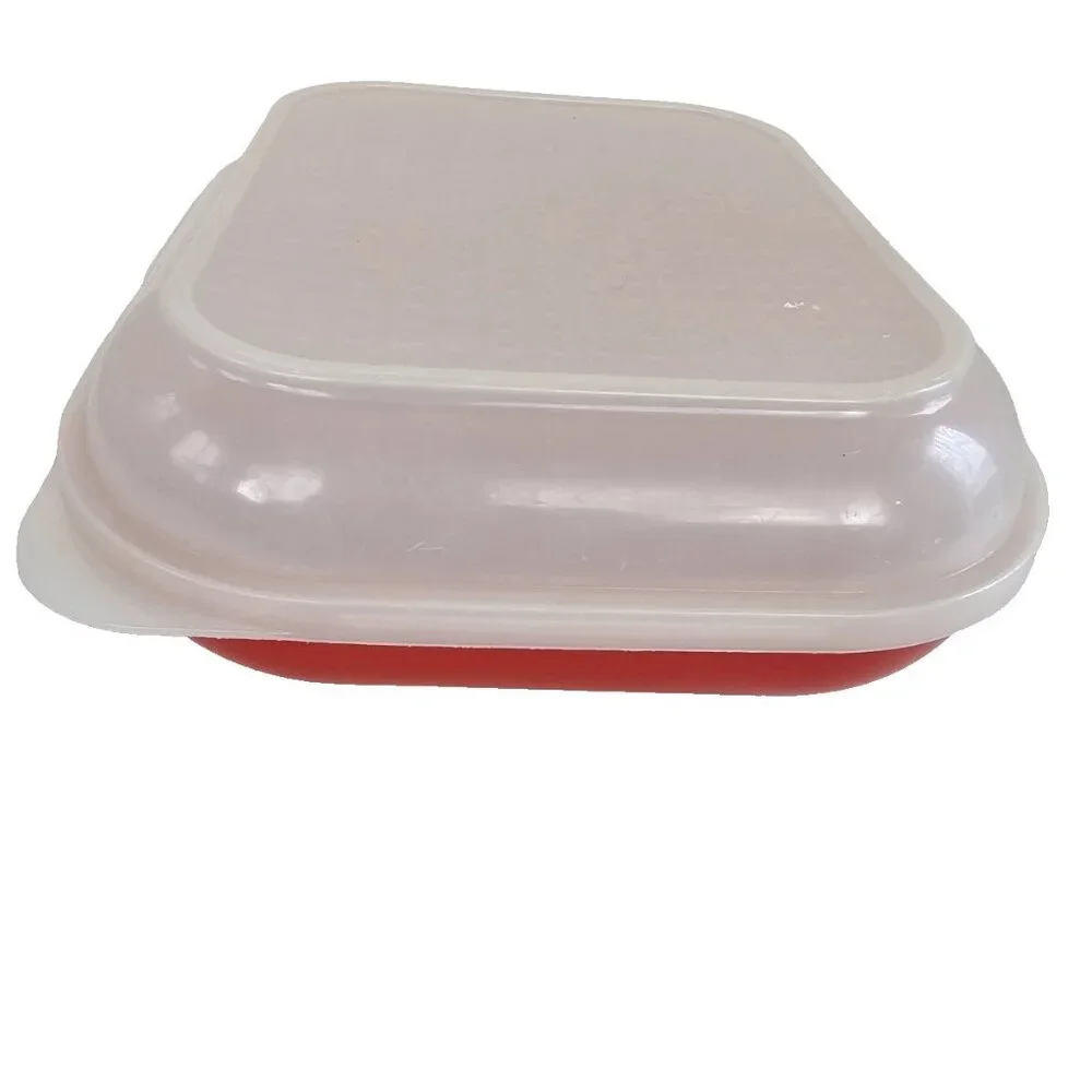 Vintage Season N Serve Large Meat Marinade Tenderizer Container With Lid Red
